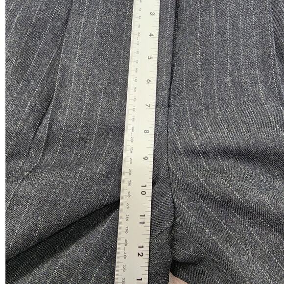 Vintage Harve Benard Pants Womens 8P PETITE Gray Striped Wool High Rise Pleated - Picture 8 of 11